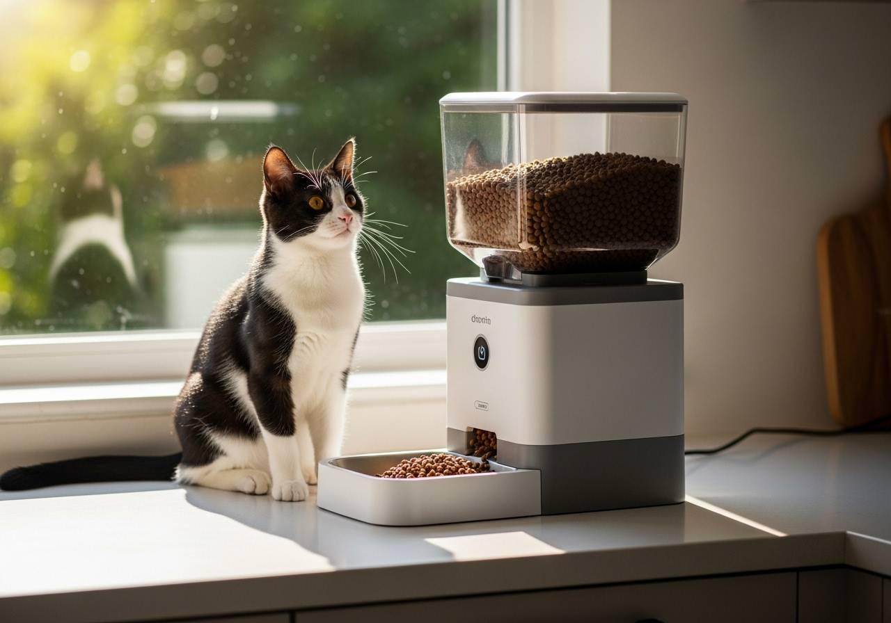 distributeur automatique de croquettes pour chat