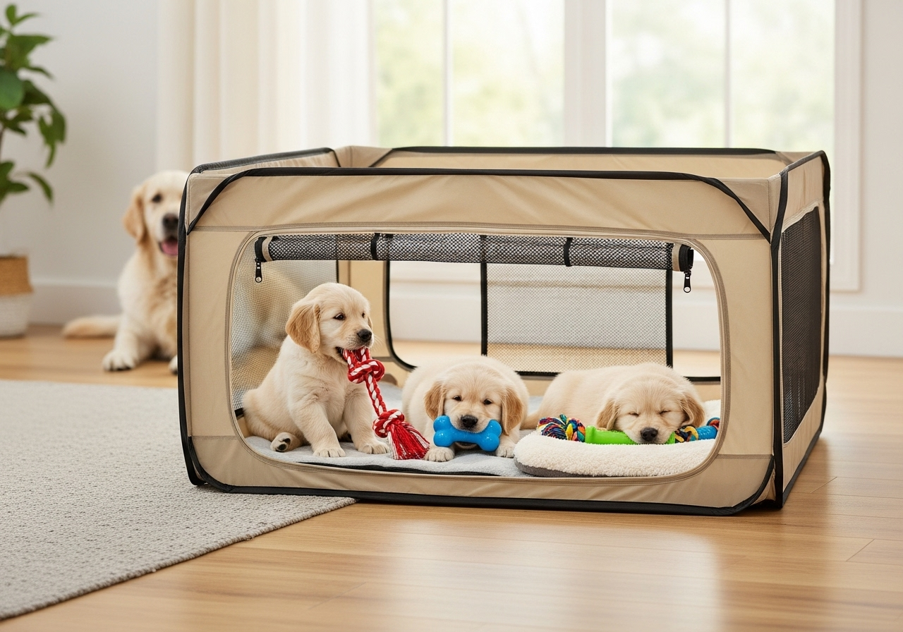 parc à chiot pliable