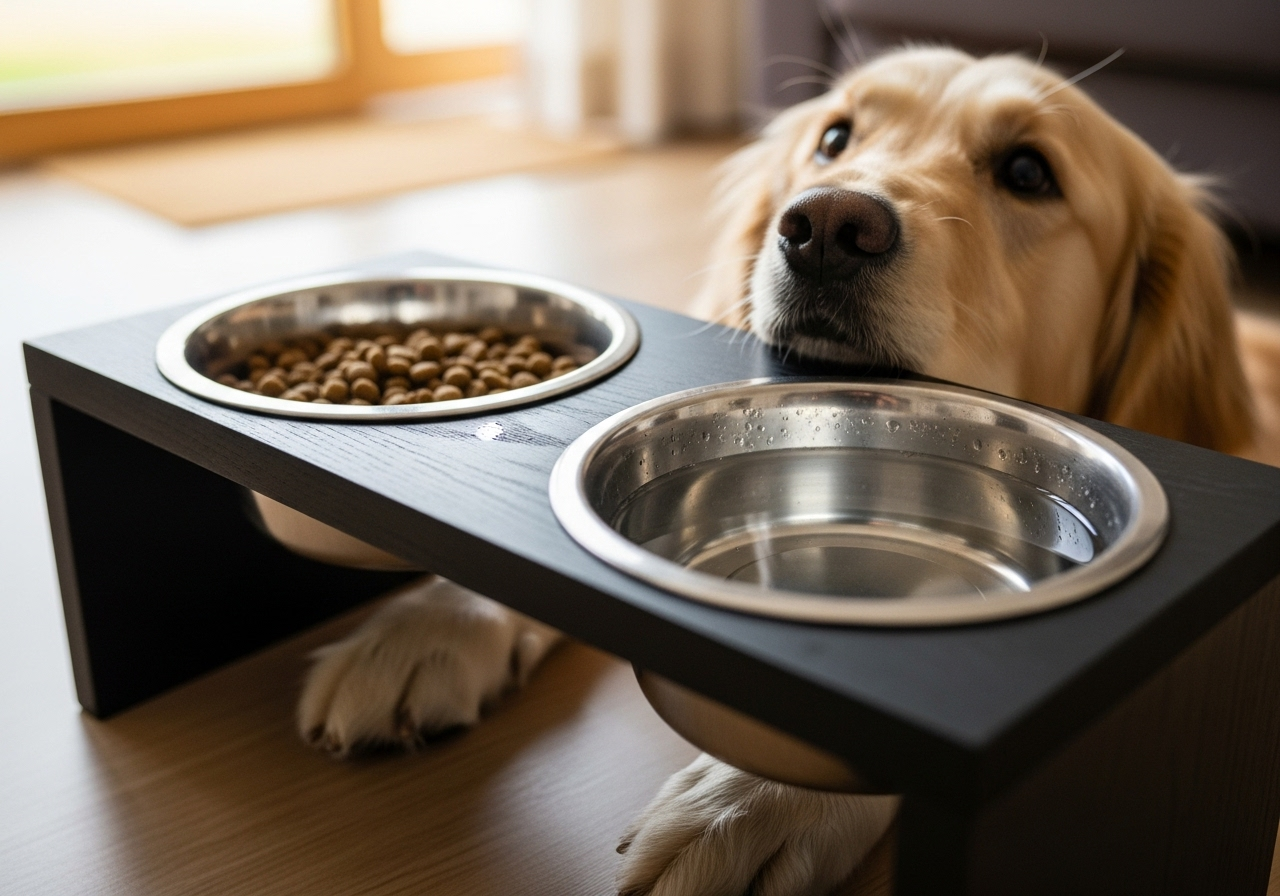 support de gamelle pour chien