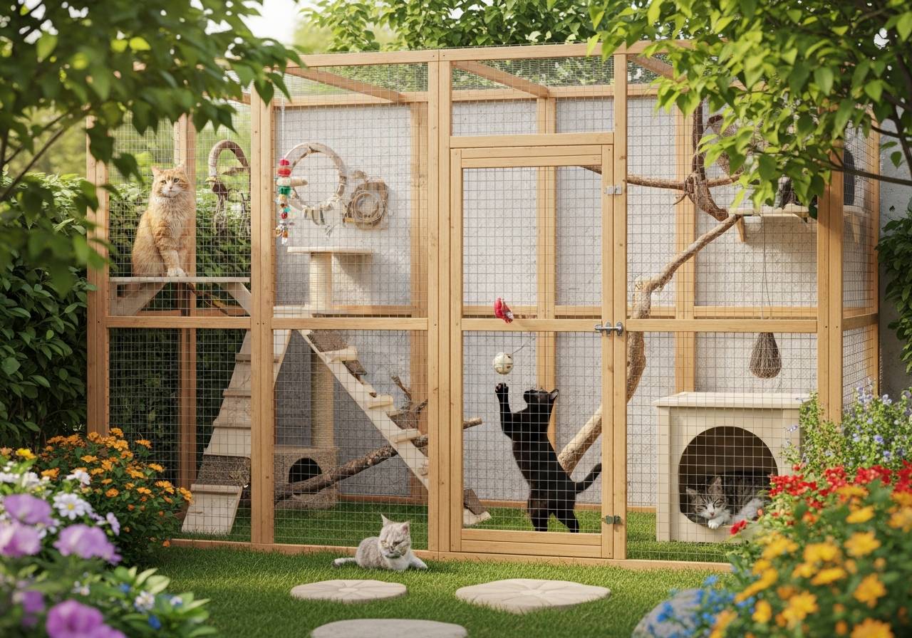 enclos pour chat extérieur